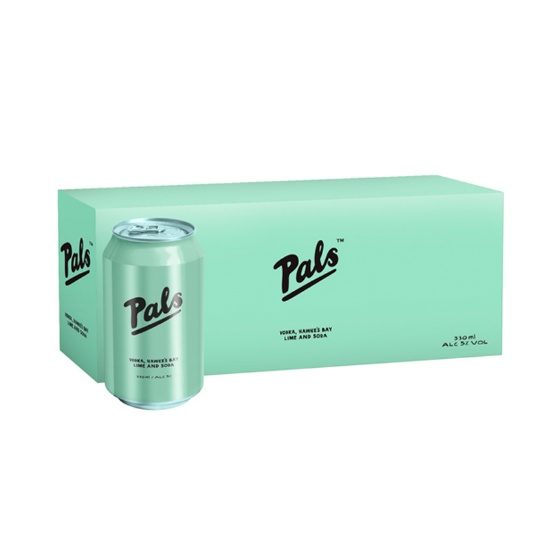 Picture of Pals Vodka, Hawke's Bay Lime 5% Cans 10x330ml
