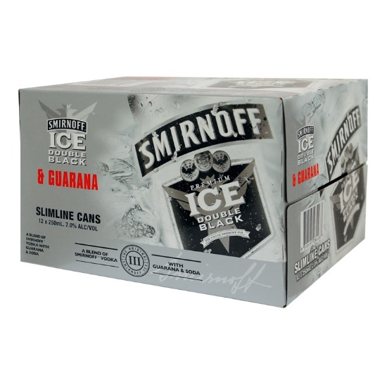 Picture of Smirnoff Ice Double Black & Guarana 7% Cans 12x250ml