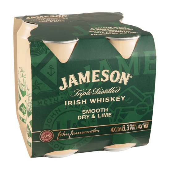 Picture of Jameson Smooth Dry & Lime 6.3% Cans 4x375ml