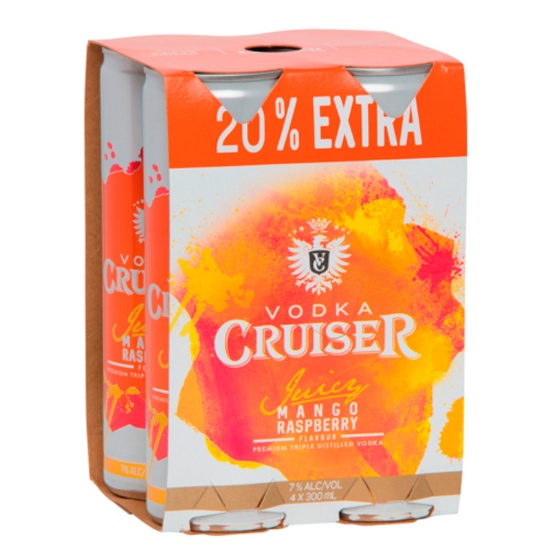 Picture of Cruiser Juicy Mango Raspberry 7% Cans 4x300ml