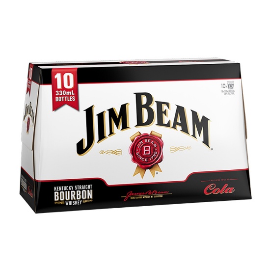 Picture of Jim Beam White & Cola 4.8% Bottles 10x330ml