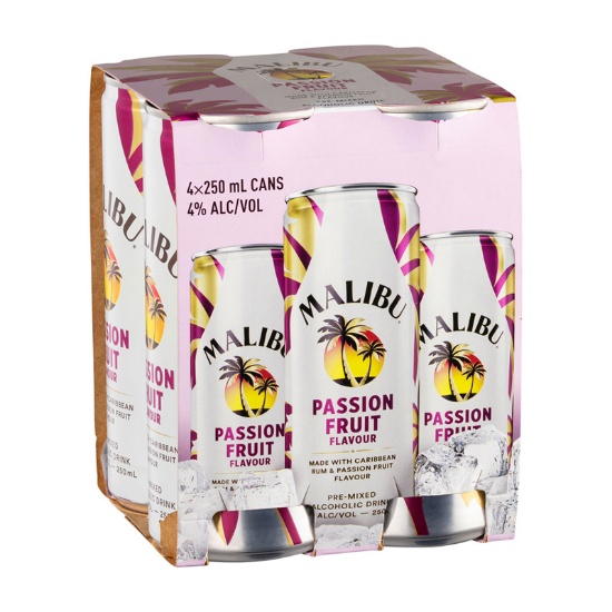 Picture of Malibu Passion Fruit Flavour 4% Cans 4x250ml