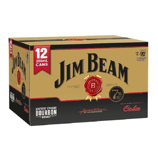 Picture of Jim Beam Gold & Cola 7% Cans 12x250ml