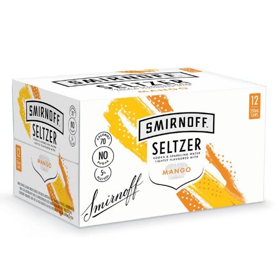 Picture of Smirnoff Seltzer Mango 5% Cans 12x250ml