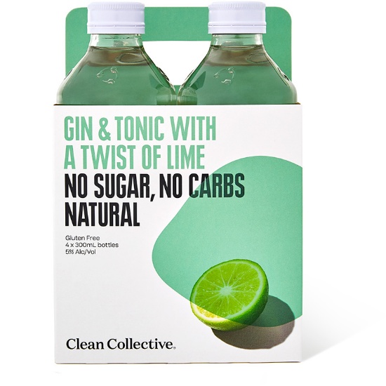 Picture of Clean Collective Gin & Tonic with Lime 5% Bottles 4x300ml
