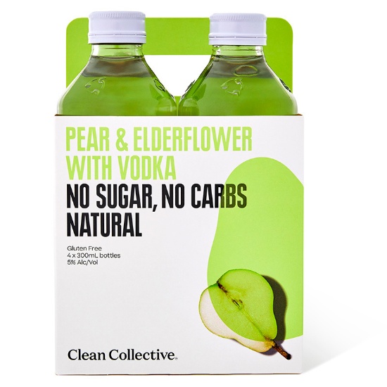 Picture of Clean Collective Pear & Elderflower with Vodka 5% Bottles 4x300ml