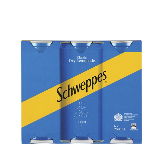 Picture of Schweppes Classic Dry Lemonade Cans 6x250ml