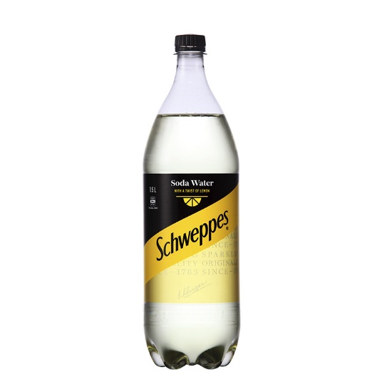 Picture of Schweppes Soda Water with a twist of Lemon PET Bottle 1.5 Litre