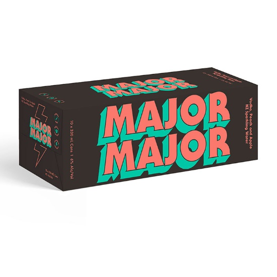 Picture of Major Major Vodka, Peach and Apple 6% Cans 10x330ml