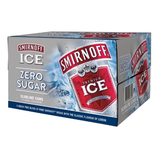 Picture of Smirnoff Ice 5% Zero Sugar Cans 12x250ml