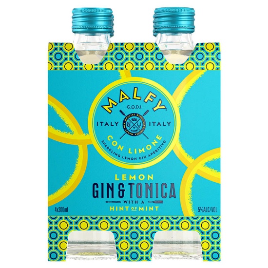 Picture of Malfy Con Limone Gin & Tonica 5% Bottles 4x300ml