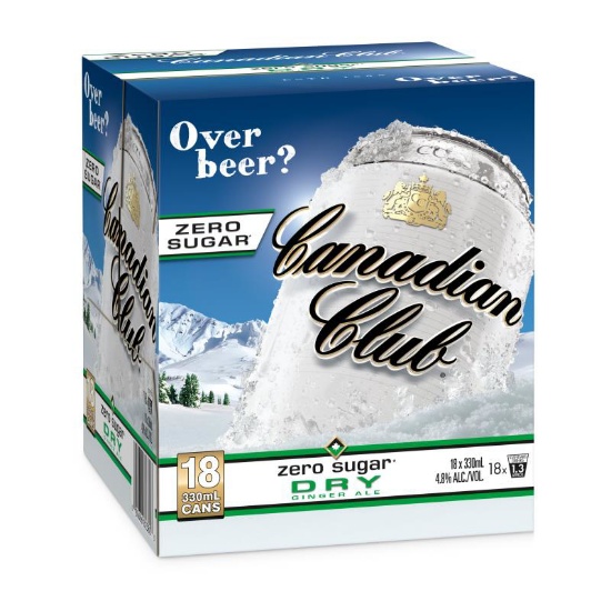 Picture of Canadian Club Zero Sugar Dry 4.8% Cans 18x330ml