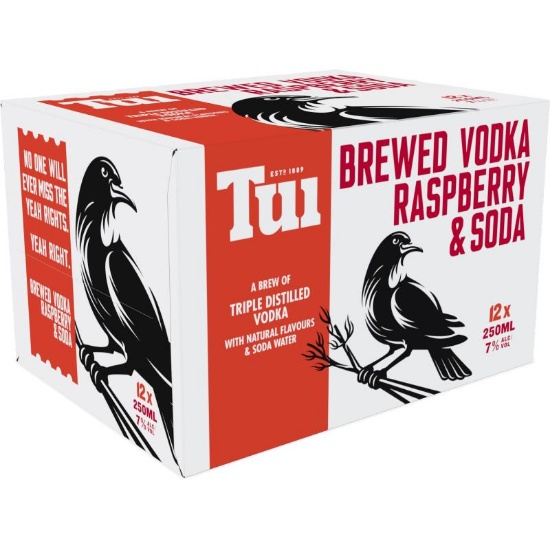 Picture of Tui Vodka Raspberry & Soda 7% Cans 12x250ml