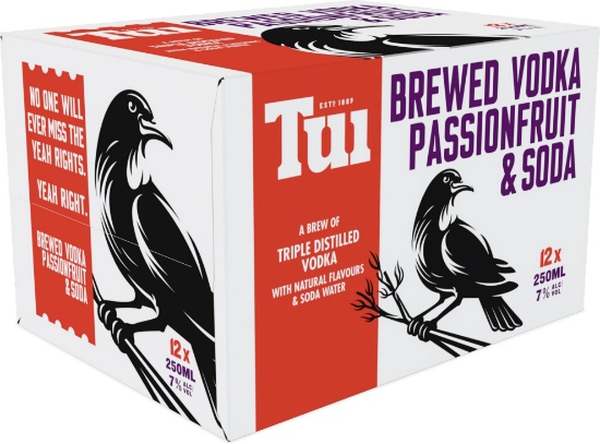 Picture of Tui Vodka Passionfruit & Soda 7% Cans 12x250ml