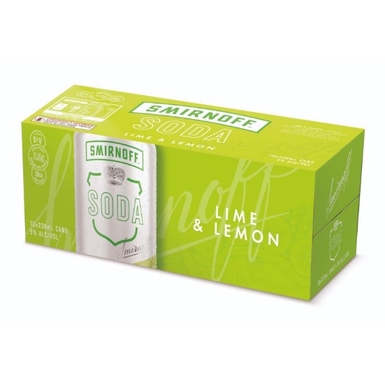 Picture of Smirnoff Soda Lime & Lemon 5% Cans 10x330ml