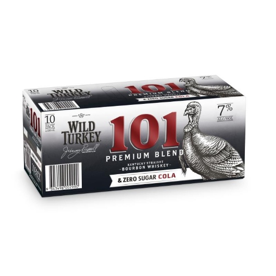 Picture of Wild Turkey 101 Premium Blend & Zero Sugar Cola 7% Cans 10x330ml