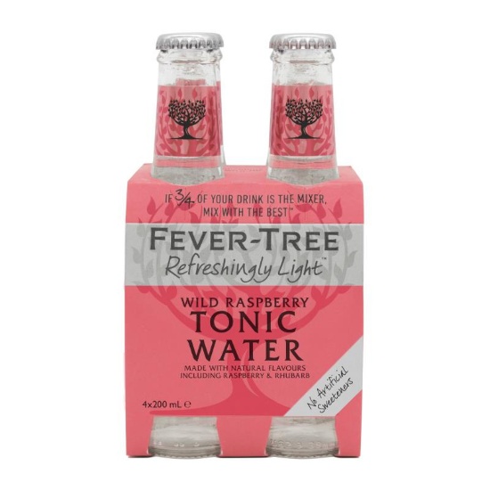 Picture of Fever Tree Light Wild Raspberry Tonic Water Bottles 4x200ml