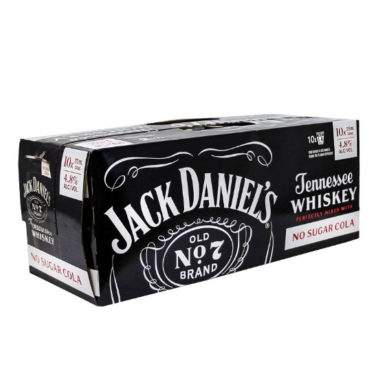 Picture of Jack Daniel's & No Sugar Cola 4.8% Cans 10x375ml