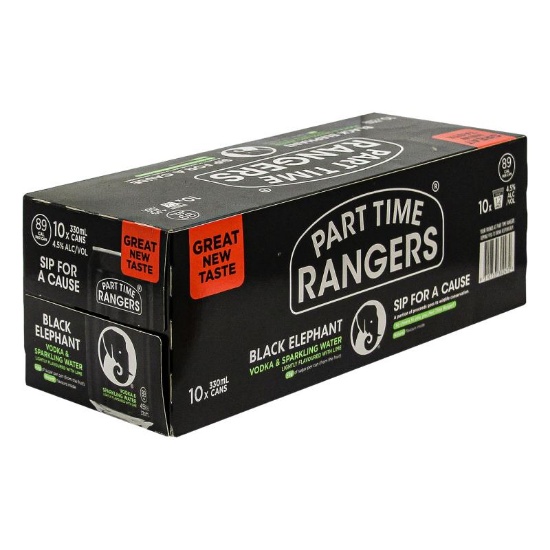 Picture of Part Time Rangers Black Elephant Vodka Lime 4.5% Cans 10x330ml