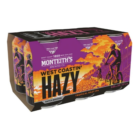 Picture of Monteith's Batch Brewed West Coastin' Hazy IPA Cans 6x330ml