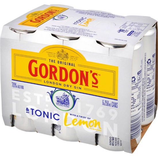 Picture of Gordon's Gin & Tonic 7% Cans 6x250ml